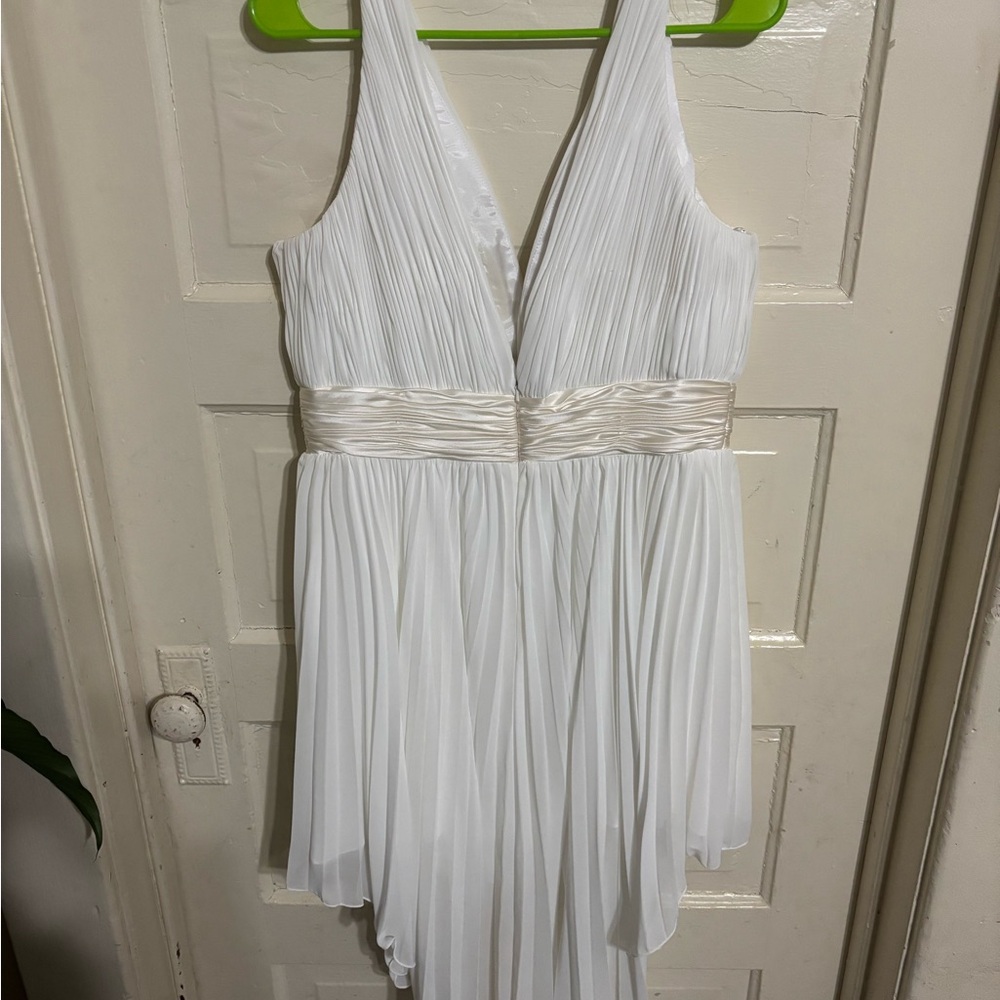 Elegant White Halter Dress by Sherri Hill size 14 - Picture 4 of 4
